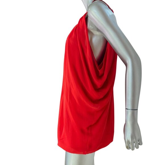 Ashley Stewart Red Draped Sleeveless Tunic Top W/ Embellished Detail Size 18 - Picture 3 of 6
